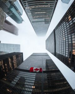 buildings with canada flag