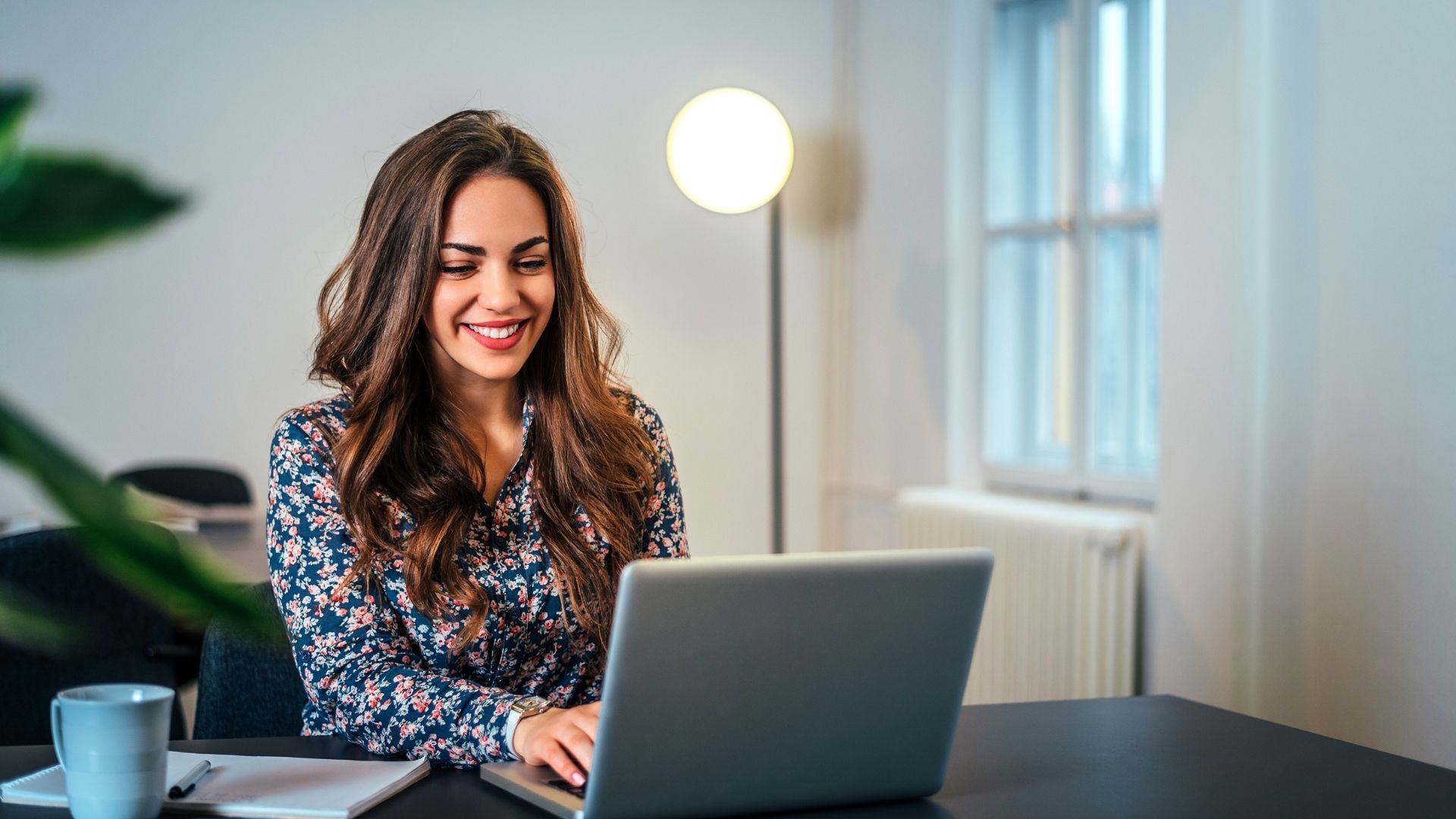 girl working on laptop